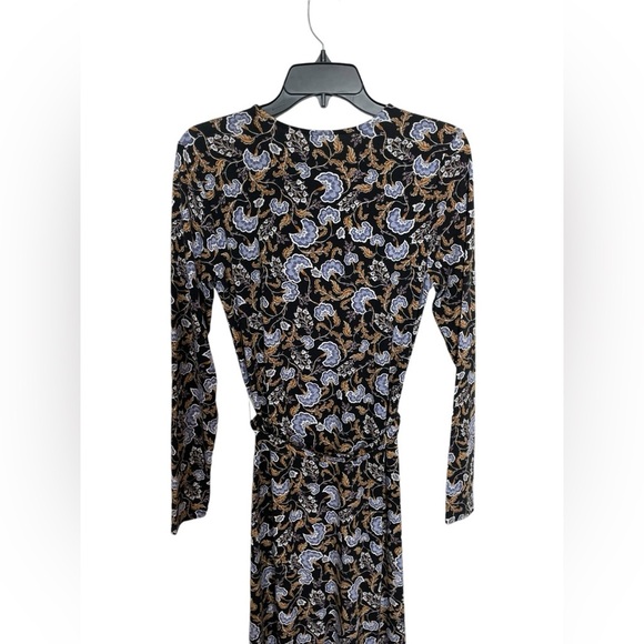 NWT Garnet Hill Linden Knit Dress Long Sleeve Tencel Floral Tie Waist Maxi Sz S - Picture 14 of 16